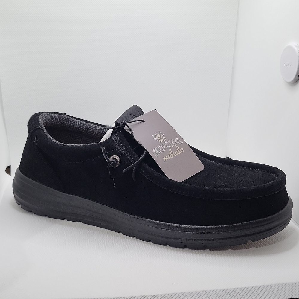 Mucho Mahalo Kona Black Suede Loafers Slip-Ons
